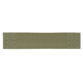 Stylische Olive Green Damask Kurzer Tischläufer (Horizontal)
