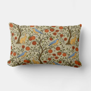 Stylische orange Äpfel auf braunen Bäumen Design Lendenkissen