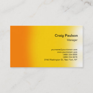 Stylische orange-gelbe einfache Visitenkarte