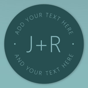Stylische Paarmonogramm editierbarer Text Wasserdi Etiketten