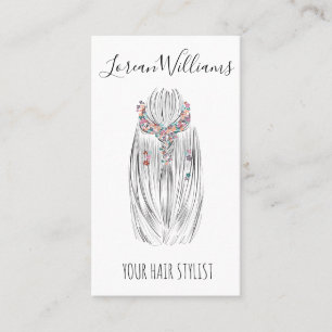 Stylische Pastel Hair Stylist Braid Hairstyle QR Visitenkarte