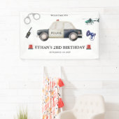 Stylische Polizei Kindergeburtstag Banner (Insitu)