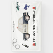 Stylische Polizei Kindergeburtstag Banner (Vertikal)