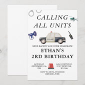 Stylische Polizei Kindergeburtstag Einladung (Vorne/Hinten)
