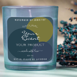 Stylische Produktverpackungsetiketten Dunkelblau G Quadratischer Aufkleber