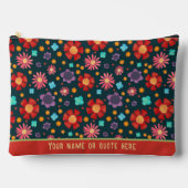 Stylische Red Floral Muster Custom Cosmetic Bag Zubehörtasche (Vorderseite)