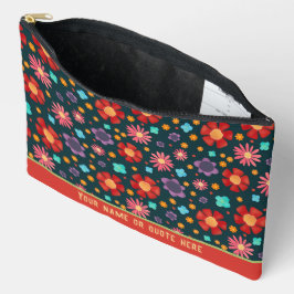 Stylische Red Floral Muster Custom Cosmetic Bag Zubehörtasche