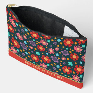 Stylische Red Floral Muster Custom Cosmetic Bag Zubehörtasche