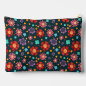 Stylische Red Floral Muster Custom Cosmetic Bag Zubehörtasche (Rückseite)