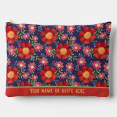 Stylische Red Floral Muster Custom Cosmetic Bag Zubehörtasche (Vorderseite)