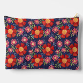Stylische Red Floral Muster Custom Cosmetic Bag Zubehörtasche (Rückseite)
