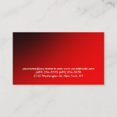 Stylische Red Personal Trainer Business Card Visitenkarte (Rückseite)