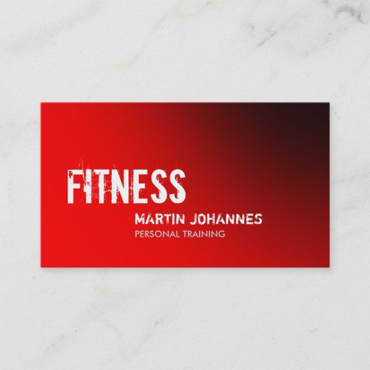 Stylische Red Personal Trainer Business Card Visitenkarte (Vorderseite)