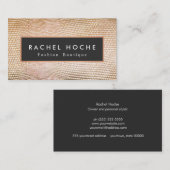 Stylische Retro Gold Snake Skin Fashion Boutique Visitenkarte (Vorne/Hinten)