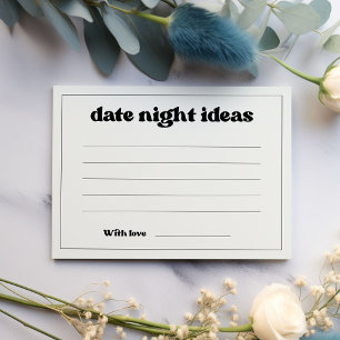 Stylische Retro-Schwarz-Weiß-Date-Night-Ideen  Begleitkarte