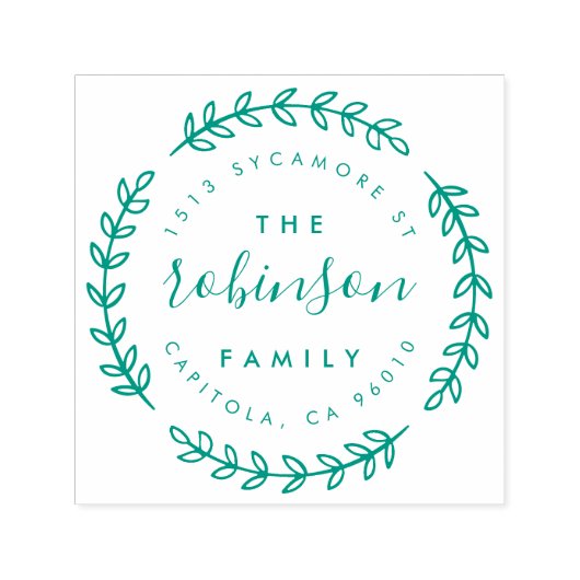 Stylische Rücksendeadresse für Circular Leaf Permastempel (Design)