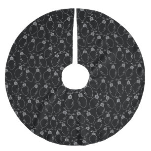 Stylische Schwarz-Weiß-Weihnachtsbeleuchtung Polyester Weihnachtsbaumdecke