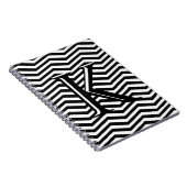 Stylische Schwarz-weiße Zickzack Stripe Monogram C Notizblock (Rechte Seite)