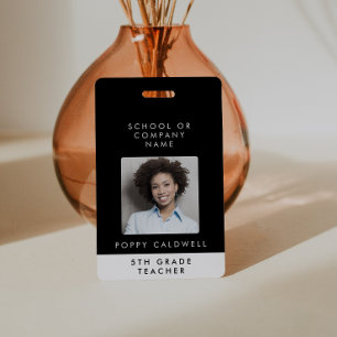 Stylische schwarze Foto-ID für Kleinunternehmen od Ausweis