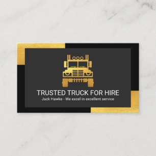 Stylische schwarze goldene Ecken Trucker Visitenkarte
