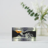 Stylische, schwarze und chrome Motorrad-Visitenkar Visitenkarte (Stehend Vorderseite)