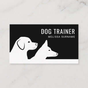 Stylische schwarze und weiße Hundesilhouetten Hund Visitenkarte