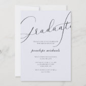 Stylische Script Blue Gray Foto Graduation Party Einladung (Rückseite)