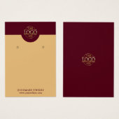 Stylische Simple Burgundy Red Jewelry Display Card (Vorne & Hinten)