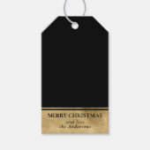 Stylische Simple Imitats Gold und Black Christmas Geschenkanhänger (Vorderseite)