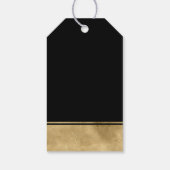Stylische Simple Imitats Gold und Black Christmas Geschenkanhänger (Rückseite)