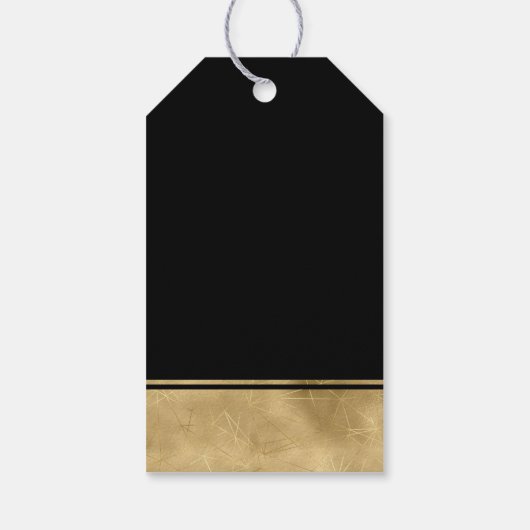 Stylische Simple Imitats Gold und Black Christmas Geschenkanhänger (Rückseite)