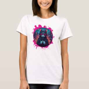 Stylische Sonnenbrille Cat T-Shirt