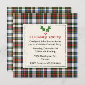 Stylische Stewart Dress Tartan Custom Holiday Part Einladung (Vorne/Hinten)