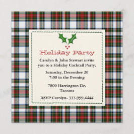 Stylische Stewart Dress Tartan Custom Holiday Part Einladung
