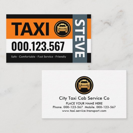 Stylische Stripe Layers Taxi Auto Visitenkarte (Vorne/Hinten)
