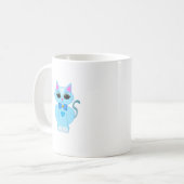 Stylische süße hellblaue Kätzchenkatze Kaffeetasse (Vorderseite Links)