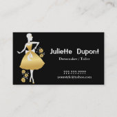 Stylische Tailor Dressmaker Black Business Card Visitenkarte (Vorderseite)