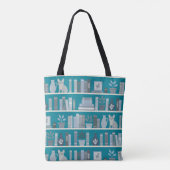 Stylische Türkisblaue Folklore-Kunstbücher und Fre Tasche (Rückseite)
