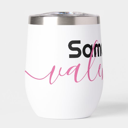 Stylische Typografie Name Valentine Water Flasche (Vorderseite)