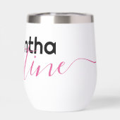 Stylische Typografie Name Valentine Water Flasche (Rückseite)