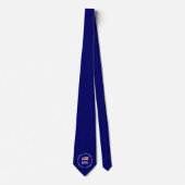 Stylische USA AMERICAN Blue Monogram Neck Tie Krawatte (Vorderseite)