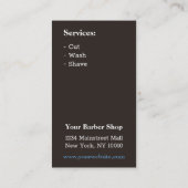 Stylische Visitenkarten für den männlichen Barber  Visitenkarte (Rückseite)
