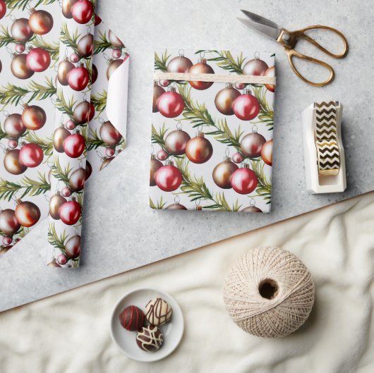 Stylische Weihnachtsbaum-Ornamente Feiertag Geschenkpapier (Kunsthandwerk)