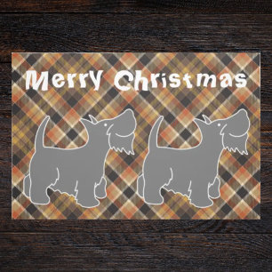 Stylische Weihnachtsschottische Tartan Baby Terrie Fußmatte