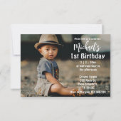 stylische weiße Kalligraphie Junge 1. Foto Einladung (Vorderseite)