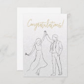 Stylische White Congratulation Wedding Card (Vorne/Hinten)
