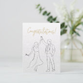 Stylische White Congratulation Wedding Card Postkarte (Stehend Vorderseite)