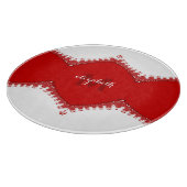 Stylische White Red Lace Personalize It Wohngestal Schneidebrett (Ecke)