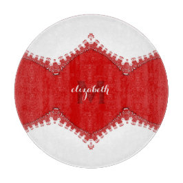 Stylische White Red Lace Personalize It Wohngestal Schneidebrett
