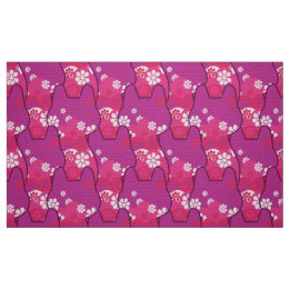 stylischer 70er Retro-Mod- Stoff - Katze Kätzchen